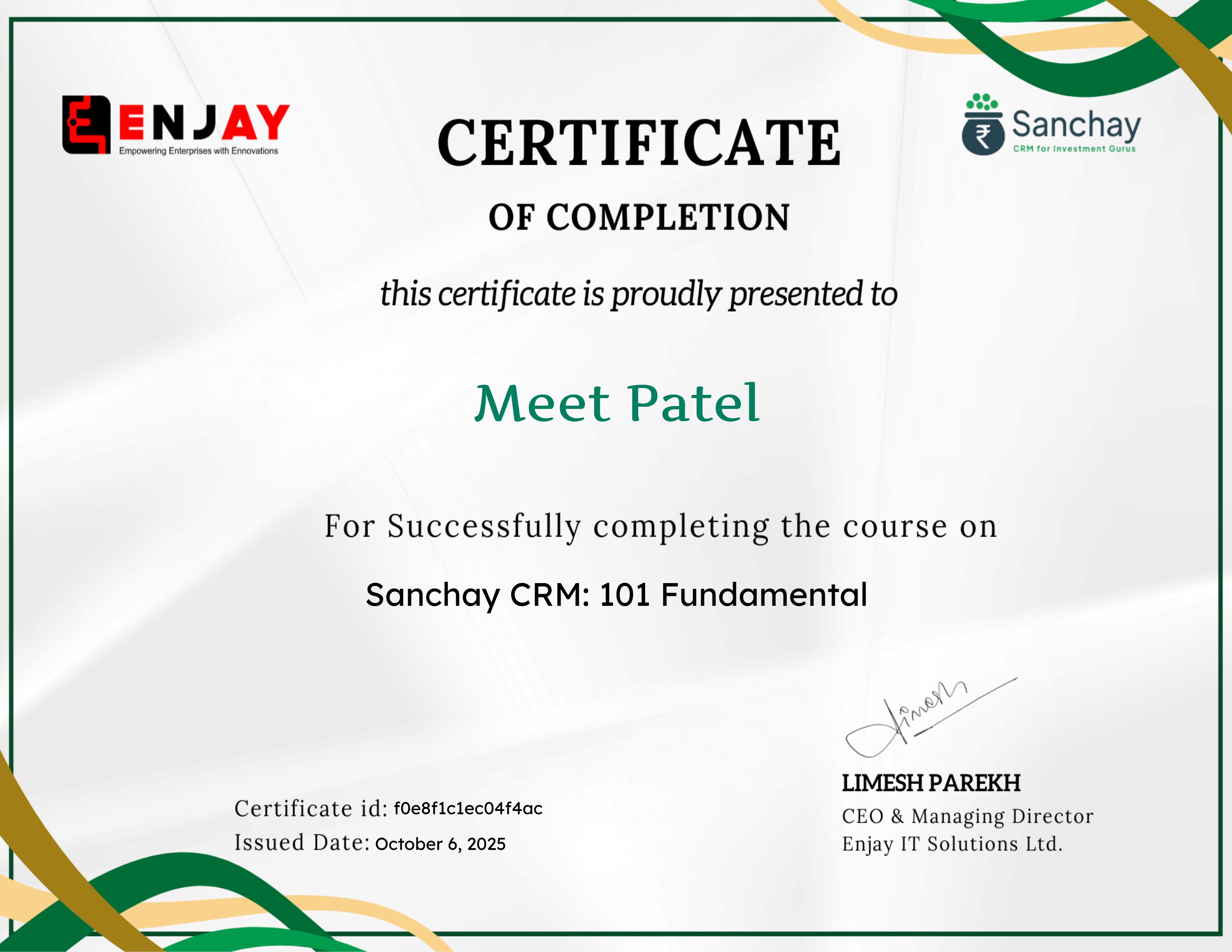 Sanchay CRM: 101 Fundamental
